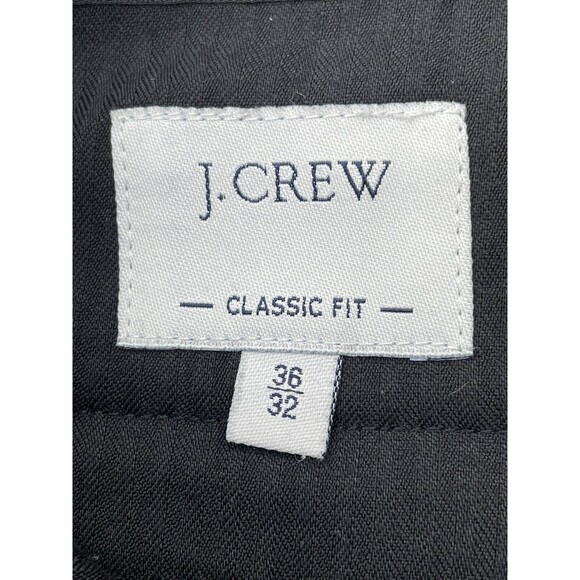 J. Crew Classic Fit Wool Blend Trousers Men's 36/32 Dark Blue Pinstripe Academia - Picture 7 of 16